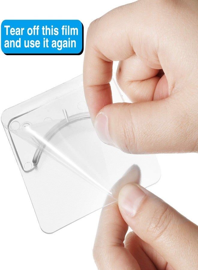 Jetec 6 Pcs Shower Rod Holder Adhesive Curtain Rod Holder, Adhesive Wall Mounted Shower Rods Holders No Drilling Install, Rods Mount Retainer, No Drilling - Image 4