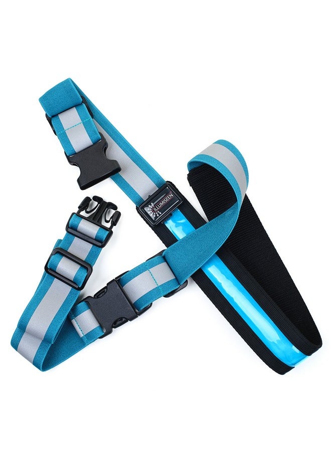 Illumiseen - Extension For The Led Reflective Belt 3 Colors (Neon Green, Blue And Red) Adds A Max. Of 19.6” To Your Hiviz Belt (Blue) - Image 1