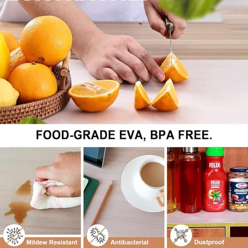 Deehome EVA Food Grade Anti-Slip Mat for Fridge, Shelf, Table & Drawer – Washable, Waterproof, Non-Adhesive, Multi-Purpose Liner for Home & Office Use – Cuttable & Reusable (Clear, 45cm X 5m) - Image 3