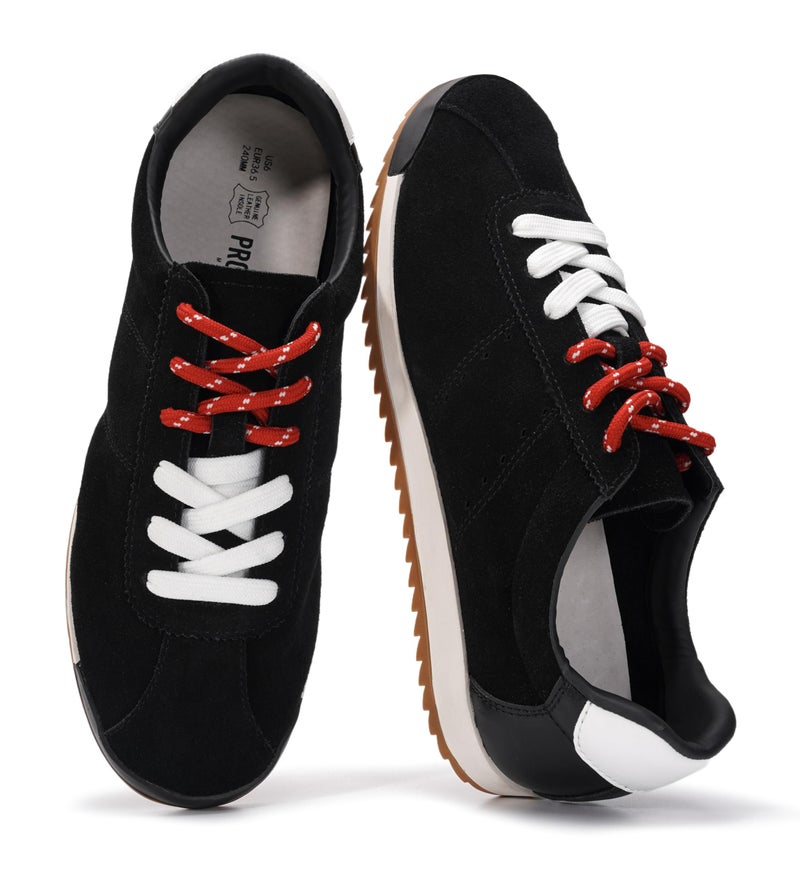 Project Cloud 100% Genuine Leather Sneakers for Women â€“ Womens Sneakers with Memory Foam Insole â€“ Lightweight & Non Slip Womens Shoes â€“ Stylish Spring Shoes for Women 2026 (Lynn, BLKSDE,6) - Image 1