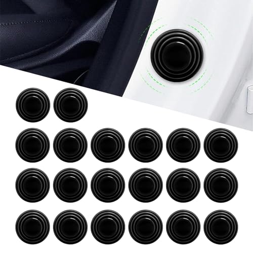 Flygun 20 PCS Car Door Shock Absorbing Gasket 118 Door Closing Buffer Silencer Silicone Pad Door Side Sound Insulation Protection SelfAdhesive Device Universal Car Exterior Accessory Black - Image 1