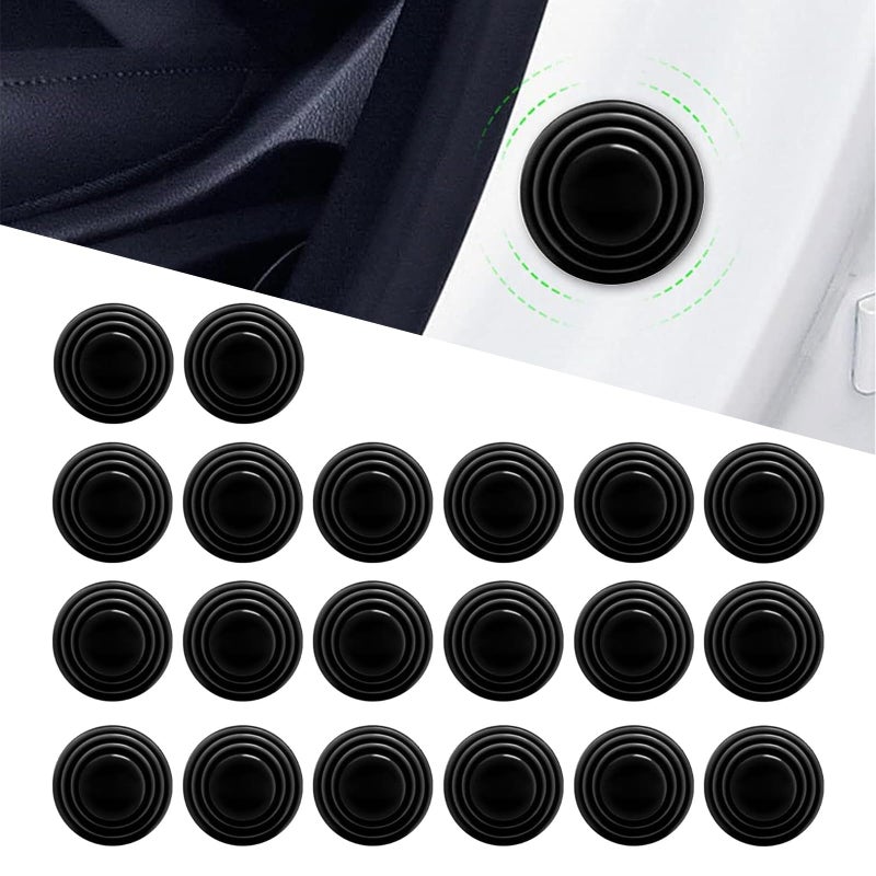 Flygun 20 PCS Car Door Shock Absorbing Gasket 118 Door Closing Buffer Silencer Silicone Pad Door Side Sound Insulation Protection SelfAdhesive Device Universal Car Exterior Accessory Black - Image 3