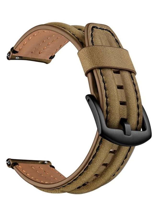 NIBEMINENT Double Keel Replacement Wrist Strap Watchband For Garmin Vivoactive3/HR Dark Brown - Image 2