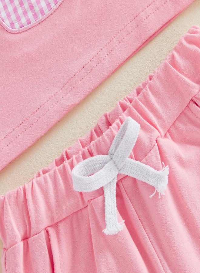 GOOCHEER Baby Boy Girl First Birthday Outfit 1 Cake Short Sleeve T-Shirt Top+ Solid Shorts Set One Year Old Clothes (Pink, 6-12 Months) - Image 5