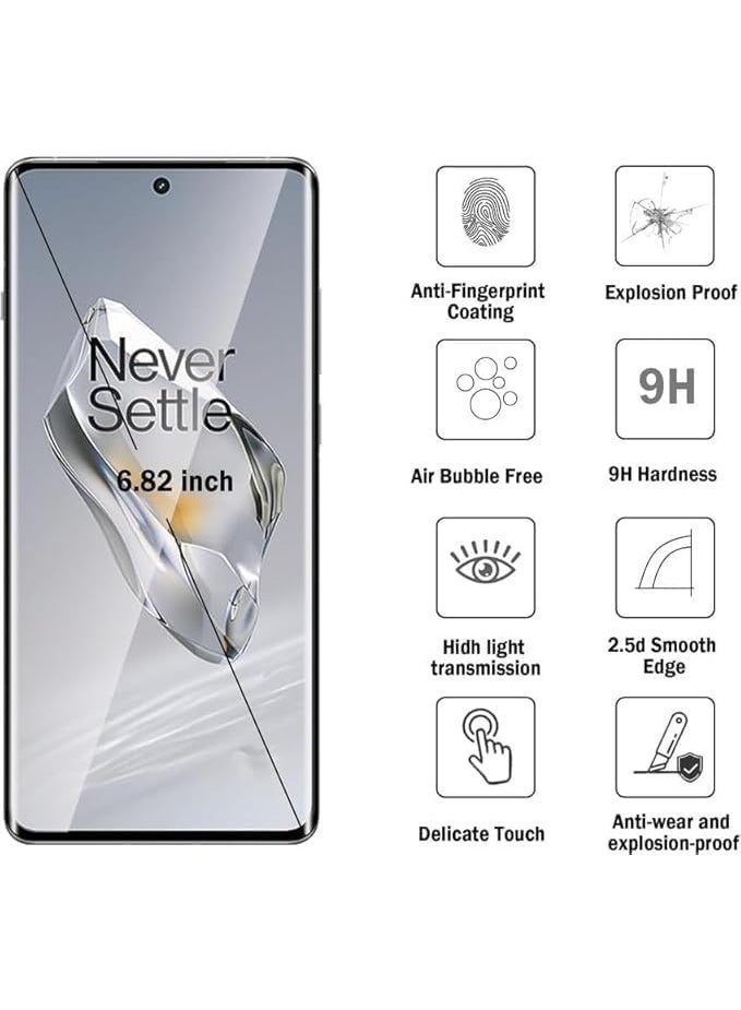 موكولو واقي شاشة زجاجي مقوى مقاوم للأشعة فوق البنفسجية بدرجة صلابة 9H لهاتف OnePlus 12، بتقنية متطورة بدون حواف، لاصق كامل بالأشعة فوق البنفسجية، منحني من الحافة إلى الحافة، متوافق مع أغلفة الحماية، وضوح عالي الدقة، سهل التركيب - Image 2