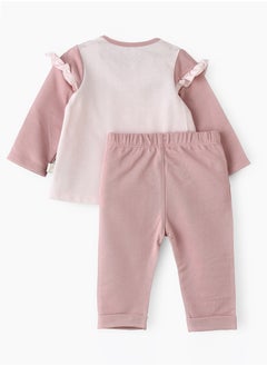 Elegant Kids Long Sleeve T-Shirt and Pyjama Set of Cotton for Girls, Soft and Comfortable Cotton Pajama Set for Kids, Perfect for Everyday Wear  - Image 2