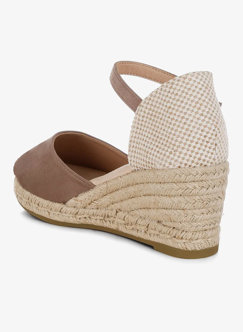 London Rag Taupe Microfiber Espadrilles Sandals in Taupe for Women | Best Price UAE