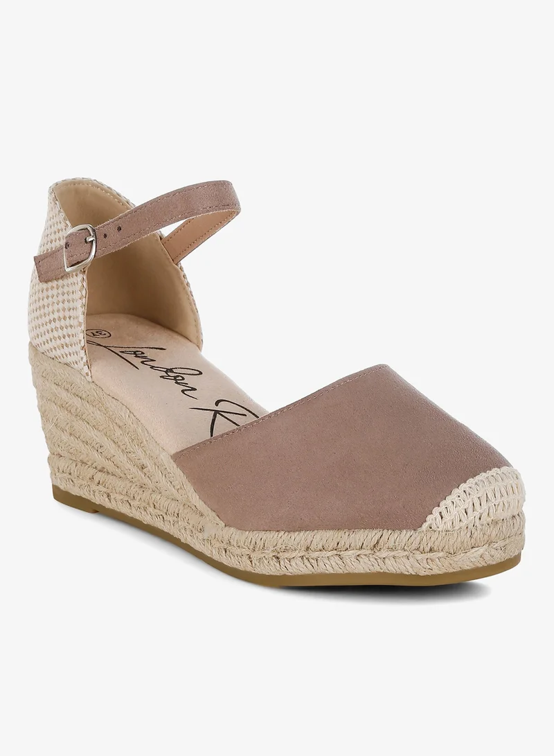 لندن راج صندل إسبادريل من الألياف الدقيقة باللون البني الداكن