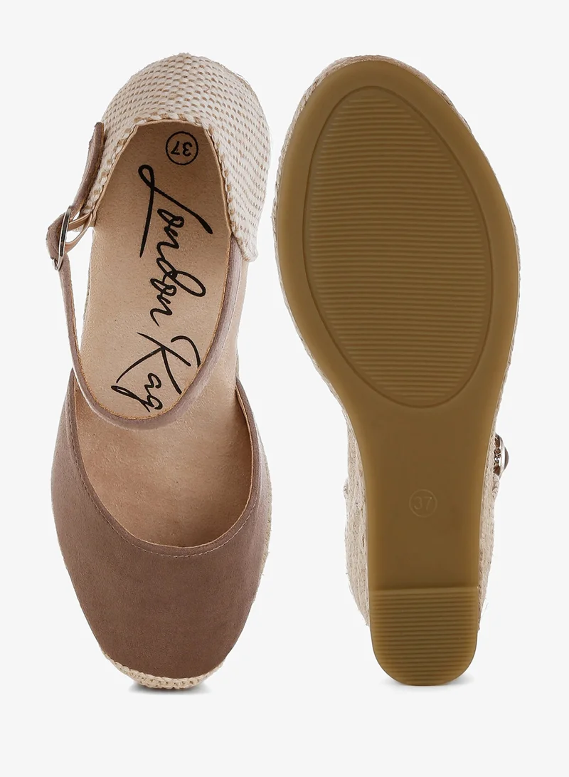 London Rag Taupe Microfiber Espadrilles Sandals in Taupe for Women | Best Price UAE