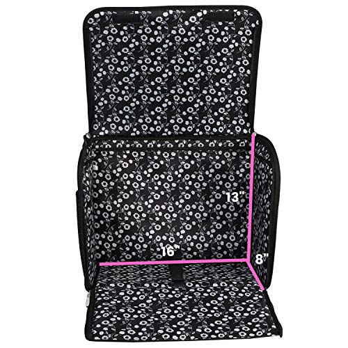 Everything Mary Collapsible Sewing Machine Case, Black Dot - Craft Rolling Tote Cover Bag with Wheels for Brother, Singer & Most Machines - Storage Organization Carrying Cart for Accessories - Image 5
