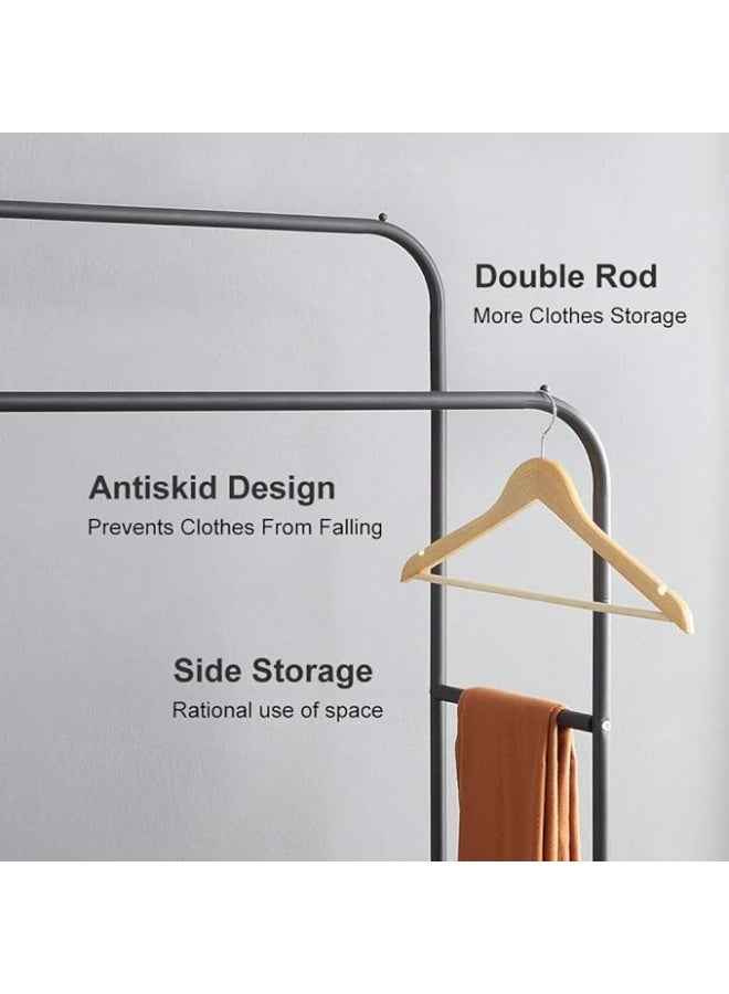 Clothes Rack, Clothing Garment Rack Metal Double Rail Hanging Clothes 2-Tier Storage Shelf for Boxes Shoes Boots Commercial Grade Multi-Purpose Entryway Shelving Unit for Home Office Bedroom  - Image 4