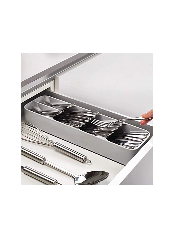 SHOWAY Drawer Cutlery Organizer Tray Utensils Store Holder Rack For Cutlery Silverware Compact And Gadgets Organizer Tools Divider Storage Cabinet Plastic Drawer - Image 2
