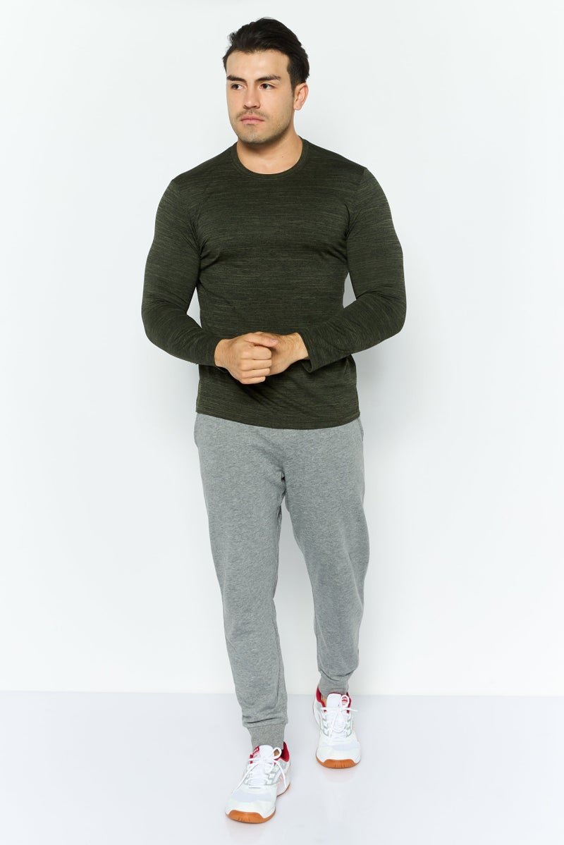 SKECHERS Men Sportswear Fit Long Sleeves Training T-shirt, Olive Heather - Image 2