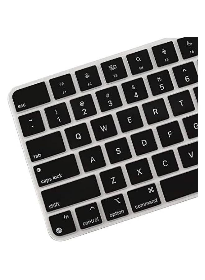 Arabest Black Ultra Thin Keyboard Skin for Apple 2024/2023/2021 iMac All-in-One Desktop Computer, iMac 24 Inch with M4/M3/M1 Chip and Touch ID, Apple Magic Keyboard 3 - Image 3