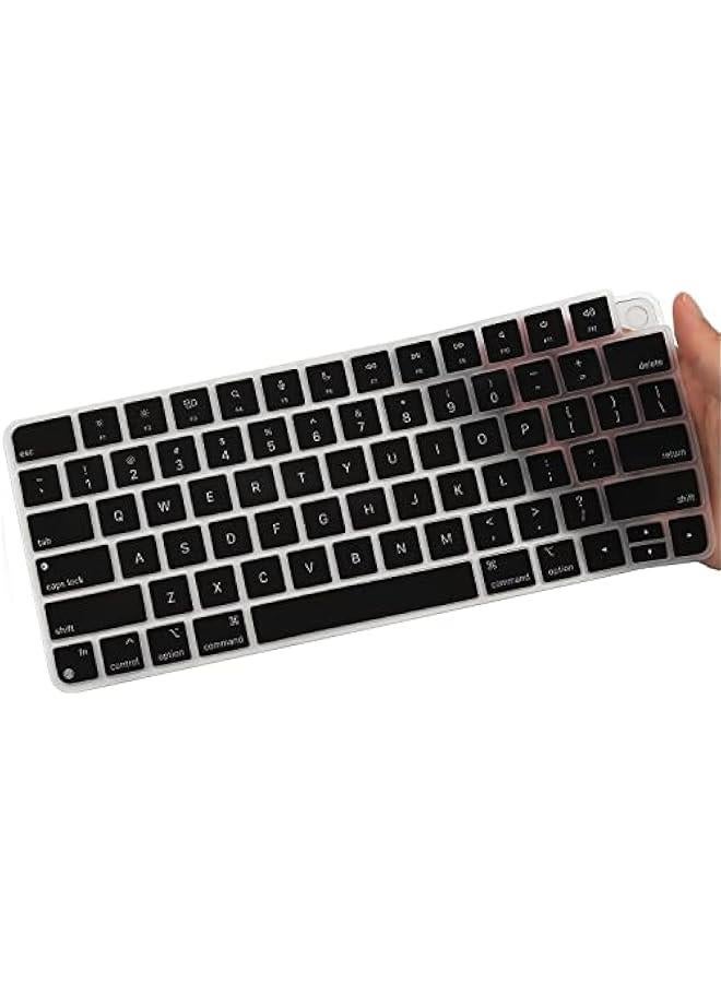 Arabest Black Ultra Thin Keyboard Skin for Apple 2024/2023/2021 iMac All-in-One Desktop Computer, iMac 24 Inch with M4/M3/M1 Chip and Touch ID, Apple Magic Keyboard 3 - Image 1
