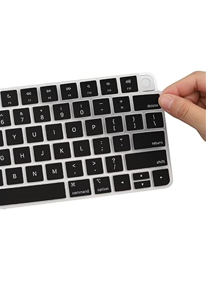 Arabest Black Ultra Thin Keyboard Skin for Apple 2024/2023/2021 iMac All-in-One Desktop Computer, iMac 24 Inch with M4/M3/M1 Chip and Touch ID, Apple Magic Keyboard 3 - Image 5
