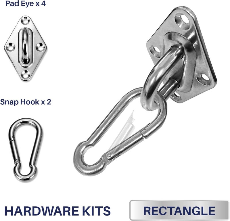 Windscreen4less Sun Shade Sail Hardware Kit - 8 Inches - Super Heavy Duty - for Rectangle and Square Sun Shade Sail - Image 2