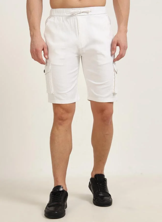 بوشيرت شورت كارجو من الكتان