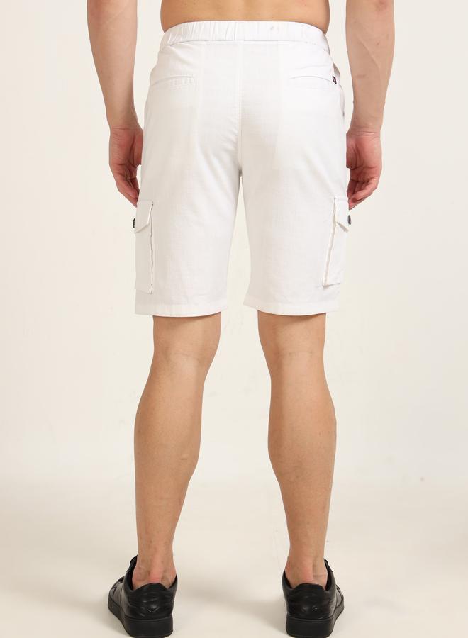 بوشيرت شورت كارجو من الكتان - Image 5
