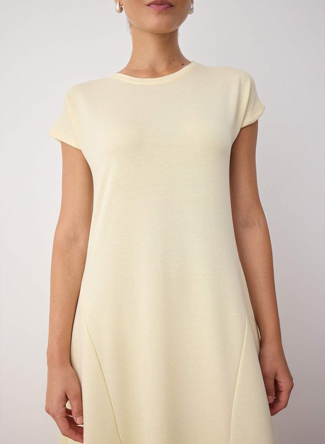 trendyol Yellow Moon Sleeve A-Line/A-Line Crew Neck Maxi Knitted Dress - Image 3