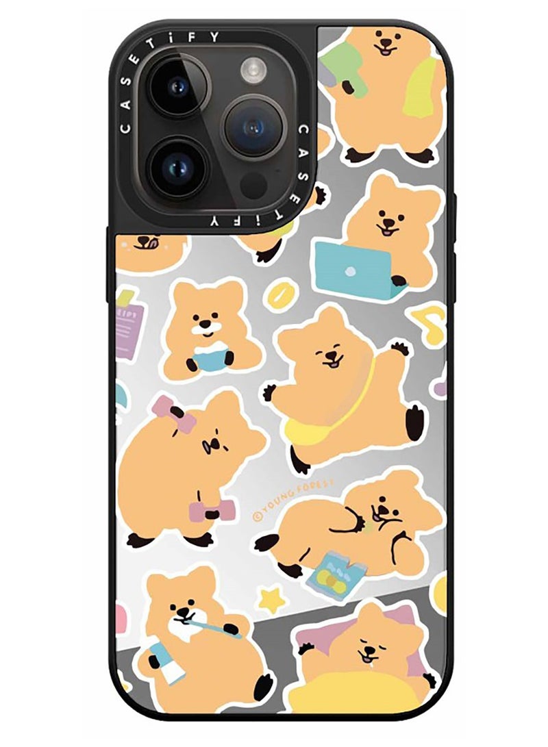 Casetify For iPhone 13 Pro Case Korean Little Brown Bear Magnetic Adsorption Phone Cover - Mirror Face - Image 1