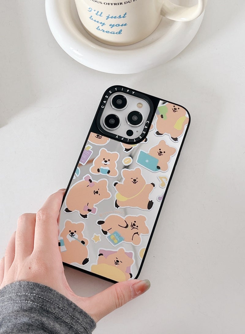 Casetify For iPhone 13 Pro Case Korean Little Brown Bear Magnetic Adsorption Phone Cover - Mirror Face - Image 4