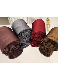 Maple's Pleated Muna Satin Hijab box (Pack Of 4pcs)  - Image 2