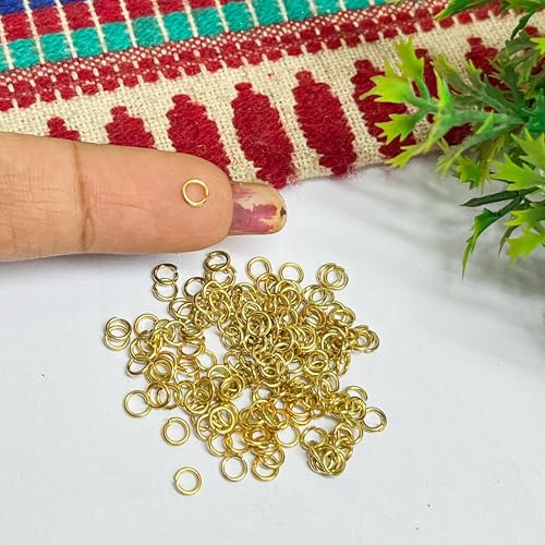 Excellentcrafts Metal Gold/Silver Jump Rings for Jewellery Making (Pack of 100 Pcss) (Gold, 4mm) - Image 3