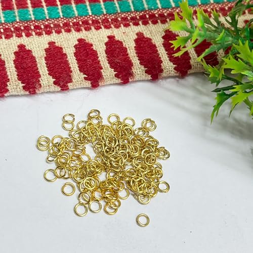 Excellentcrafts Metal Gold/Silver Jump Rings for Jewellery Making (Pack of 100 Pcss) (Gold, 4mm) - Image 5