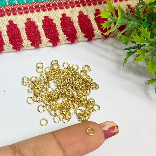 Excellentcrafts Metal Gold/Silver Jump Rings for Jewellery Making (Pack of 100 Pcss) (Gold, 4mm) - Image 4