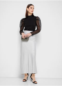ELLA Long Satin Skirt  - Image 1