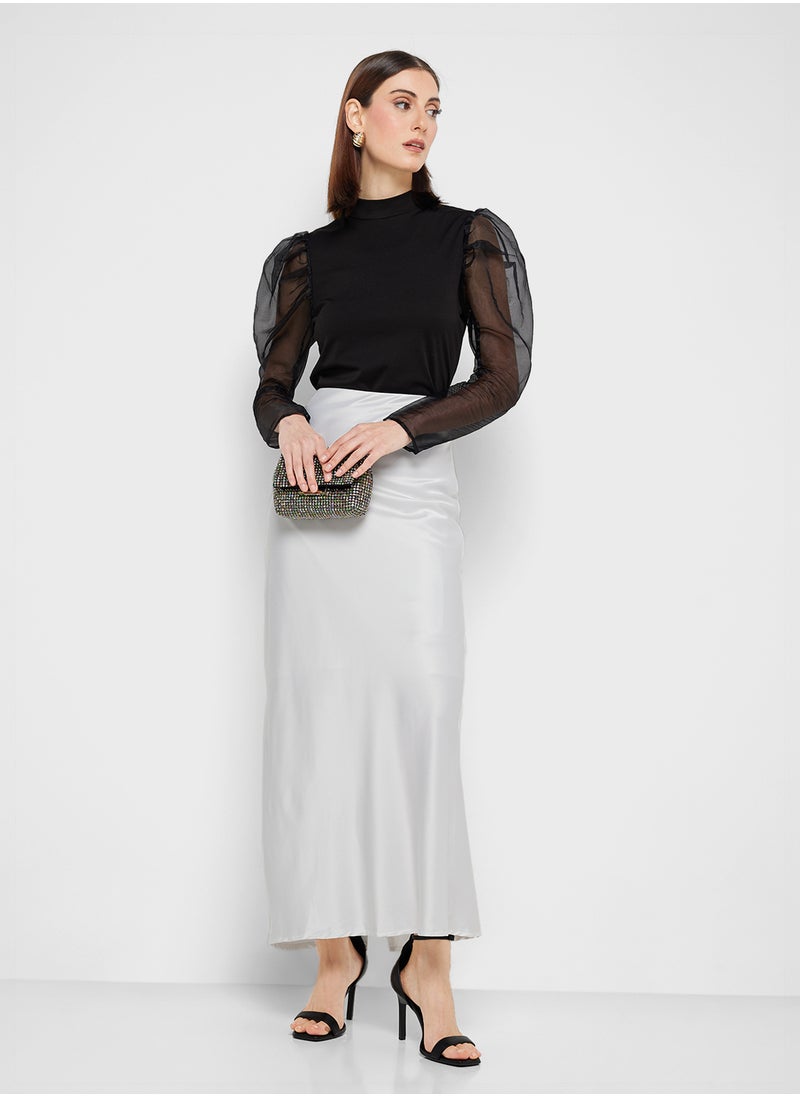 ELLA Long Satin Skirt  - Image 1