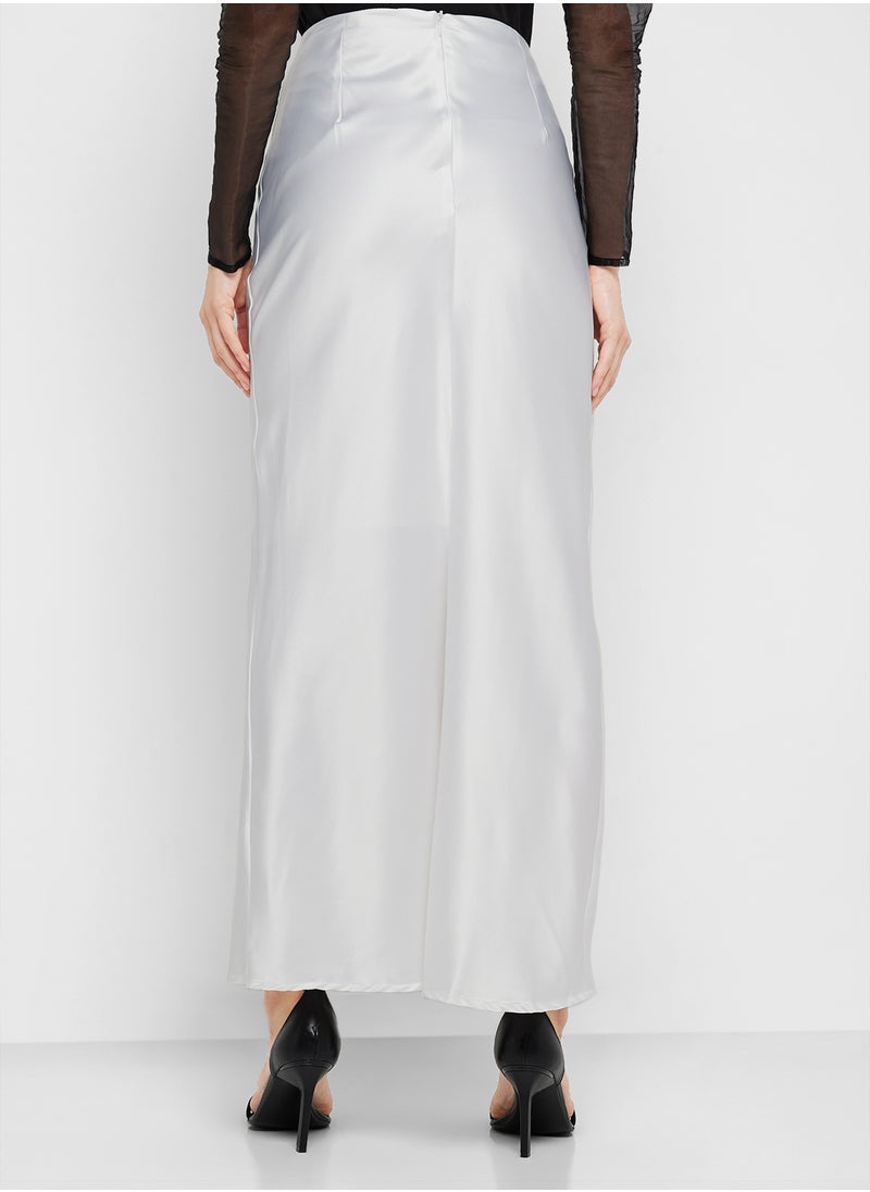 ELLA Long Satin Skirt  - Image 3