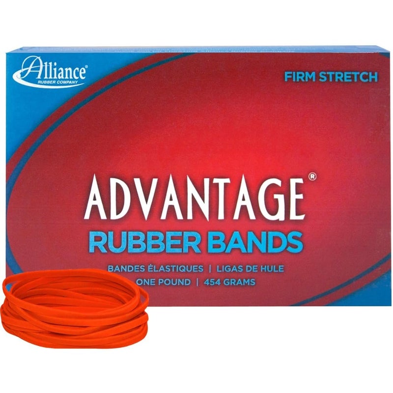 Alliance Rubber 96335 Advantage Rubber Bands Size 33 1 lb Box Contains Approx 600 Bands 3 12 x 18 Red