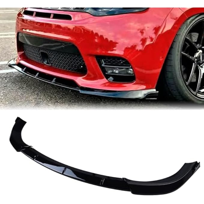 vks Front Bumper Lip Fit for 2014-2021 Jeep Grand Cherokee SRT /2018-2021 Trackhawk Sport Splitter Spoiler Diffuser Protector Guard Wing Body Kit Air Dam Accessories (Glossy Black) - Image 1
