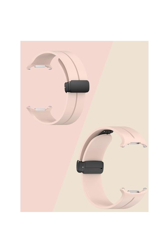 Watch For Samsung Galaxy Watch Ultra 47mm (2024) Soft Silicone Sport Strap With Magnetic Buckle - Pink - Image 3