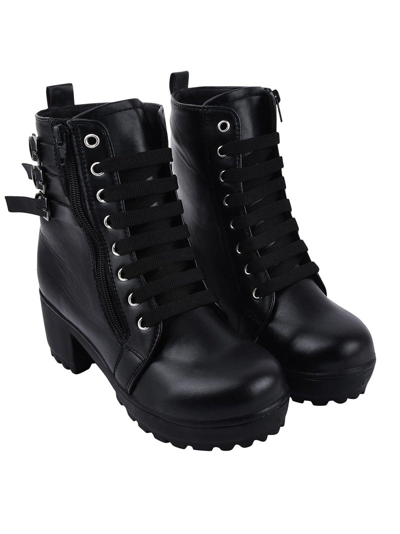 Shoetopia Women's Flat Boots/Black /EU38 / UK5 - Image 1