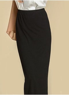 Loquat High Waist Solid Color Skirt Black  - Image 1