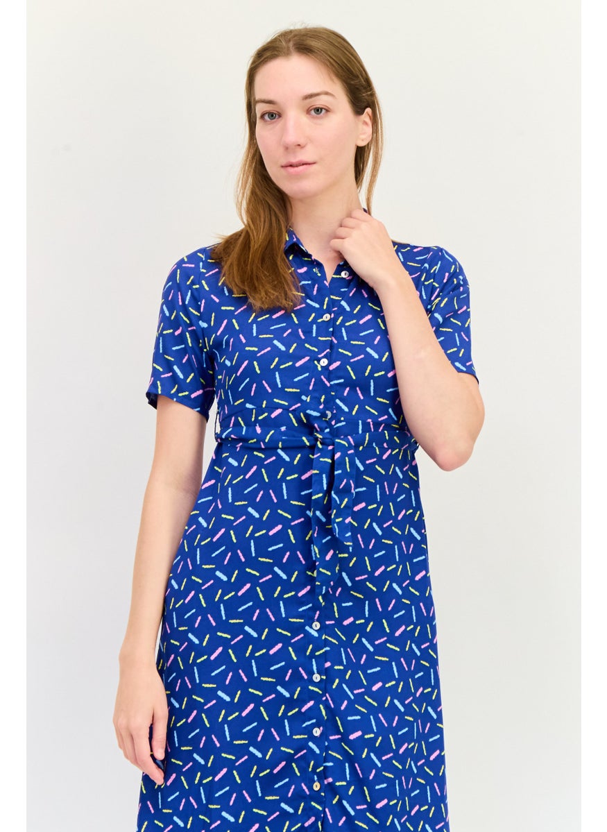 ONLY Women Allover Print Midi Dress, Multicolor  - Image 2