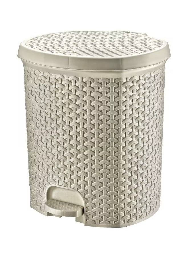 Generic Rattan Design Pedal Dustbin Ivory 35x42x29centimeter 