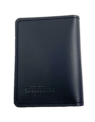 Perfect Fit Shield Wallets Duty Leather 2 ID Leather Bifold License Holder Dual Double I.D. Case Card Permit Slim Wallet (Black) - Image 4