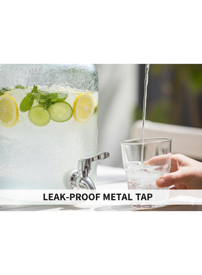 تريدجيت TRADEGATE موزع مشروبات زجاجي مع حامل | صنبور محكم الغلق وغطاء للحماية | إبريق زجاجي للماء والعصير للحفلات والاستخدام اليومي في المنزل والمطبخ - Image 3