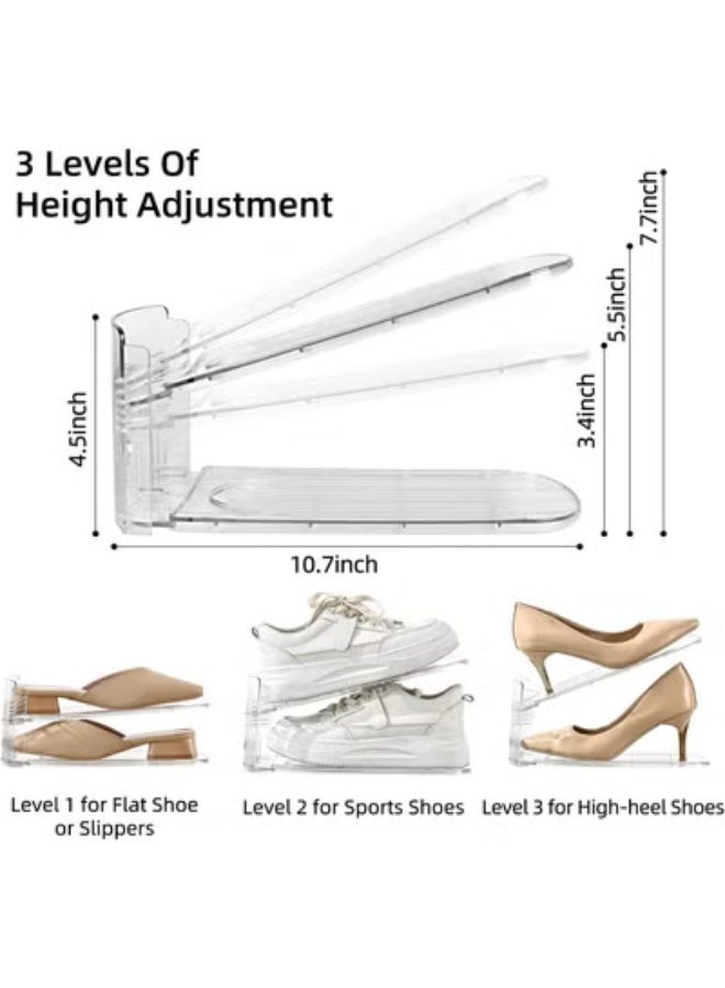 كيلا مجموعة من ١٢ منظمًا للأحذية، قابل للتعديل، مزود بحامل للأحذية، يوفر مساحة، صينية عرض للأحذية الرياضية، للخزانة. - Image 5