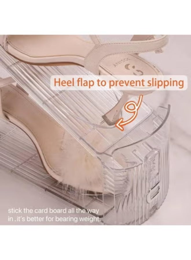 كيلا مجموعة من ١٢ منظمًا للأحذية، قابل للتعديل، مزود بحامل للأحذية، يوفر مساحة، صينية عرض للأحذية الرياضية، للخزانة. - Image 4