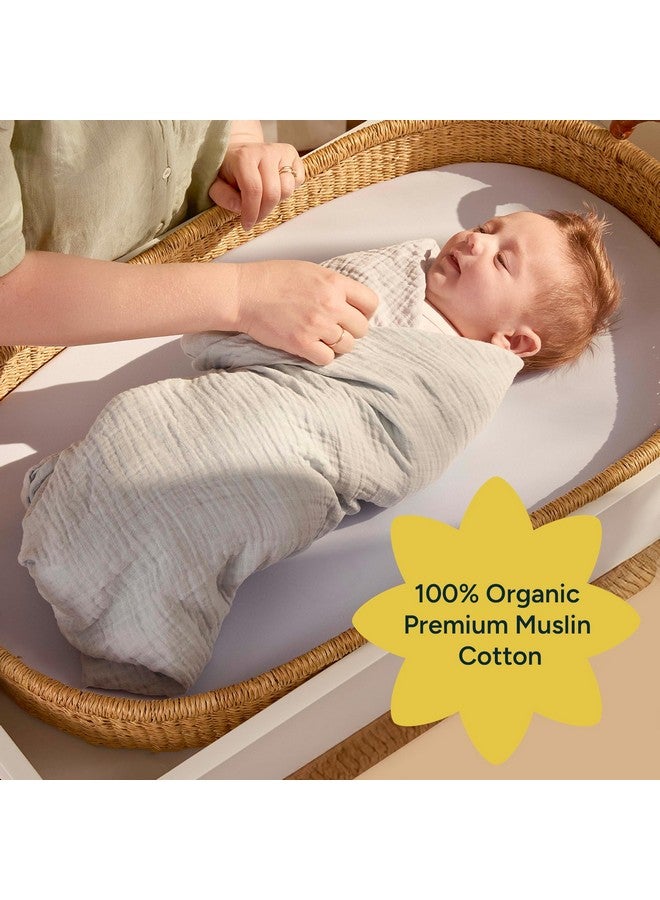 NINTARABABY Nintara Baby Swaddle - 100% Organic Premium Muslin Cotton, 39" x 39", Ultra-Soft, Breathable & Lightweight, Multipurpose, Unisex, Hypoallergenic, Gifts for Newborn Babies, Pack of 2 - Image 3