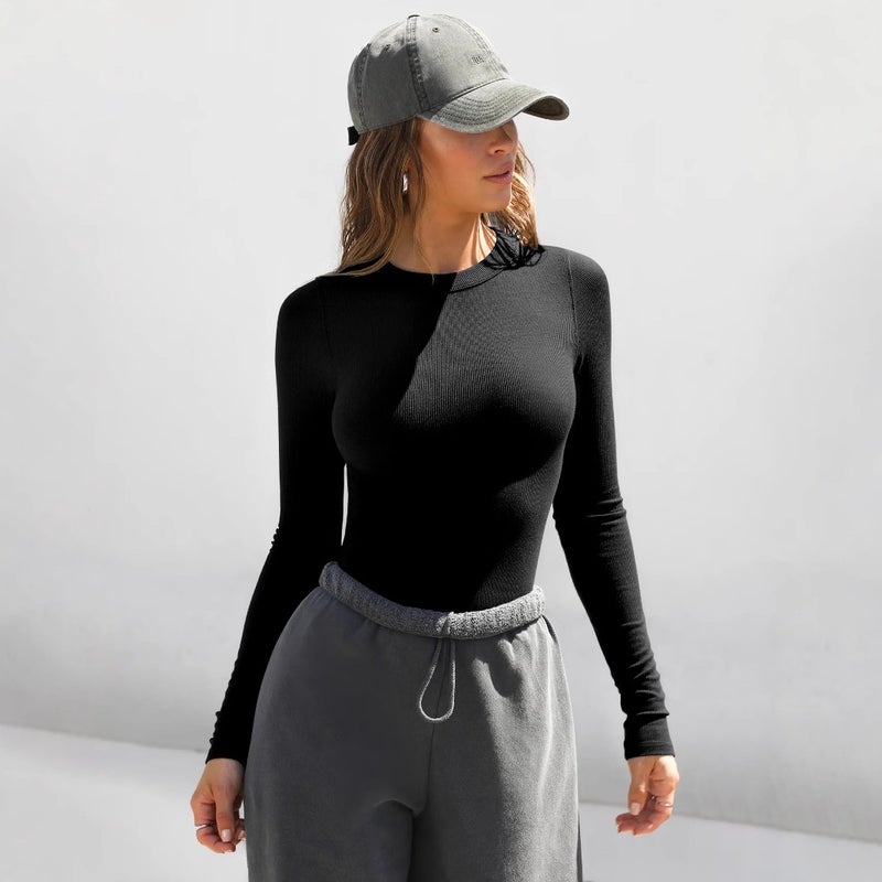 2024 Women'S New Short-Sleeved Long-Sleeved Threaded T-Shirt Round Neck Short-Sleeved T-Shirt - Image 4