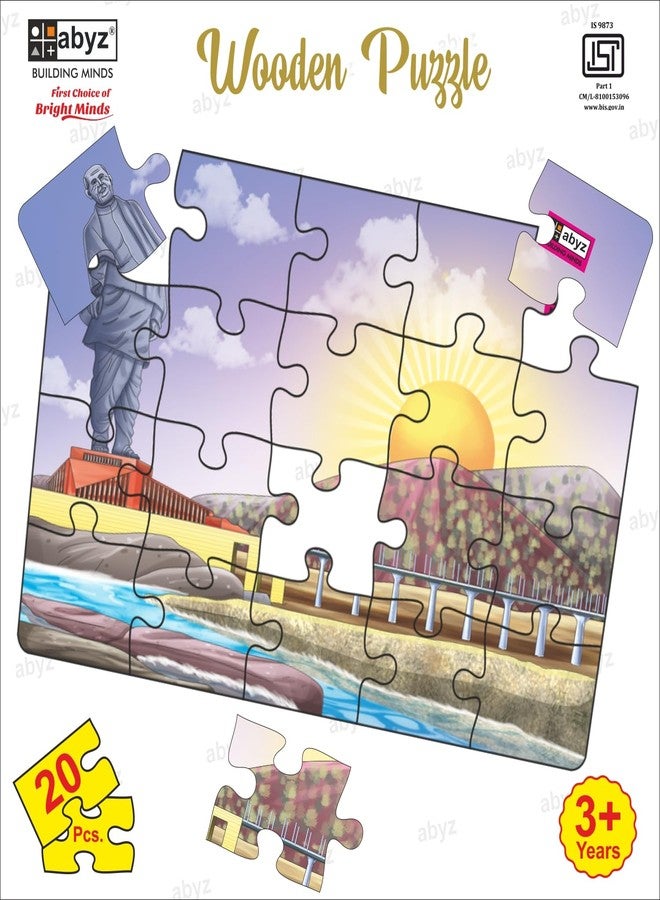 ABYZ Wooden Jigsaw Puzzle – Statue of Unity Playset for Fun Educational & Little Explorers, 20-Pieces Fun Games with Multicolor | Birthday Gift for (3 Plus Years) Age Kids. - Image 4
