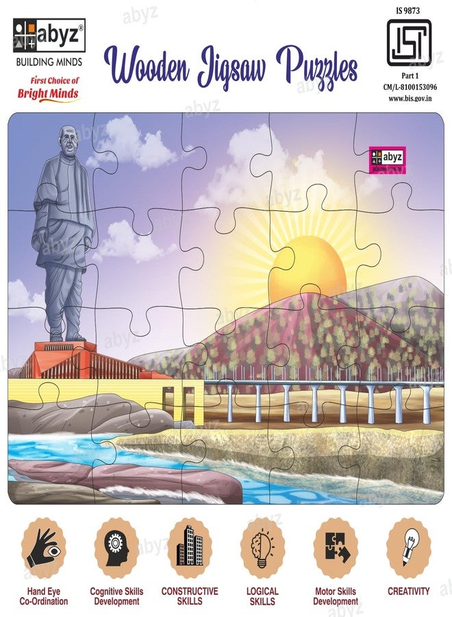 ABYZ Wooden Jigsaw Puzzle – Statue of Unity Playset for Fun Educational & Little Explorers, 20-Pieces Fun Games with Multicolor | Birthday Gift for (3 Plus Years) Age Kids. - Image 3