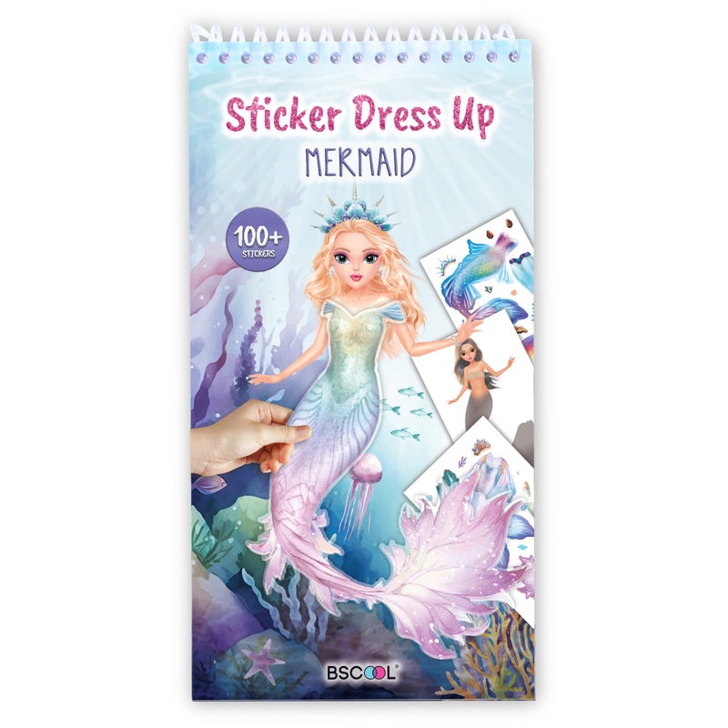 BSCOOL Sticker Dress up Mermaid  Sticker Activity Book for Kids Learn Girls Fashion Design for Mermaid with Stickers and Guides for Kids 5 and up Little Designer Creativity Book