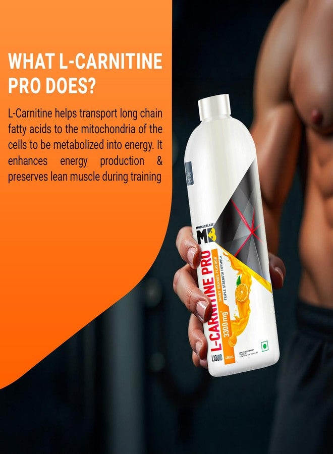 MuscleBlaze Liquid L-Carnitine PRO (Tangy Orange, 450ml) | 3300mg L- Carnitine |Triple Strength Formula - Image 3